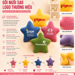 GỐI NGÔI SAO THÊU LOGO THƯƠNG HIỆU DOANH NGHIỆP, TỔ CHỨC SỰ KIỆN