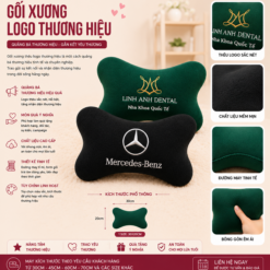 GỐI XƯƠNG, GỐI TỰA CỔ Ô TÔ THÊU LOGO THƯƠNG HIỆU DOANH NGHIỆP, TỔ CHỨC SỰ KIỆN