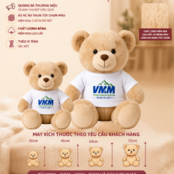 GẤU TEDDY BE ÁO THÊU LOGO THƯƠNG HIỆU DOANH NGHIỆP, TỔ CHỨC SỰ KIỆN